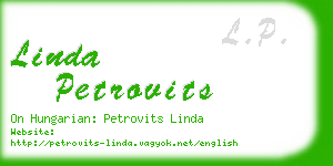 linda petrovits business card